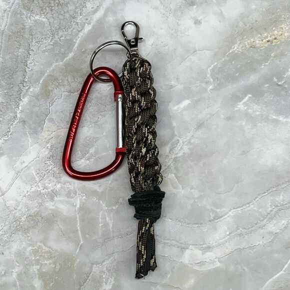 Paracord Braided Keychain Carabiner Key Ring Green Handmade Macrame Swivel Clasp - Picture 5 of 12